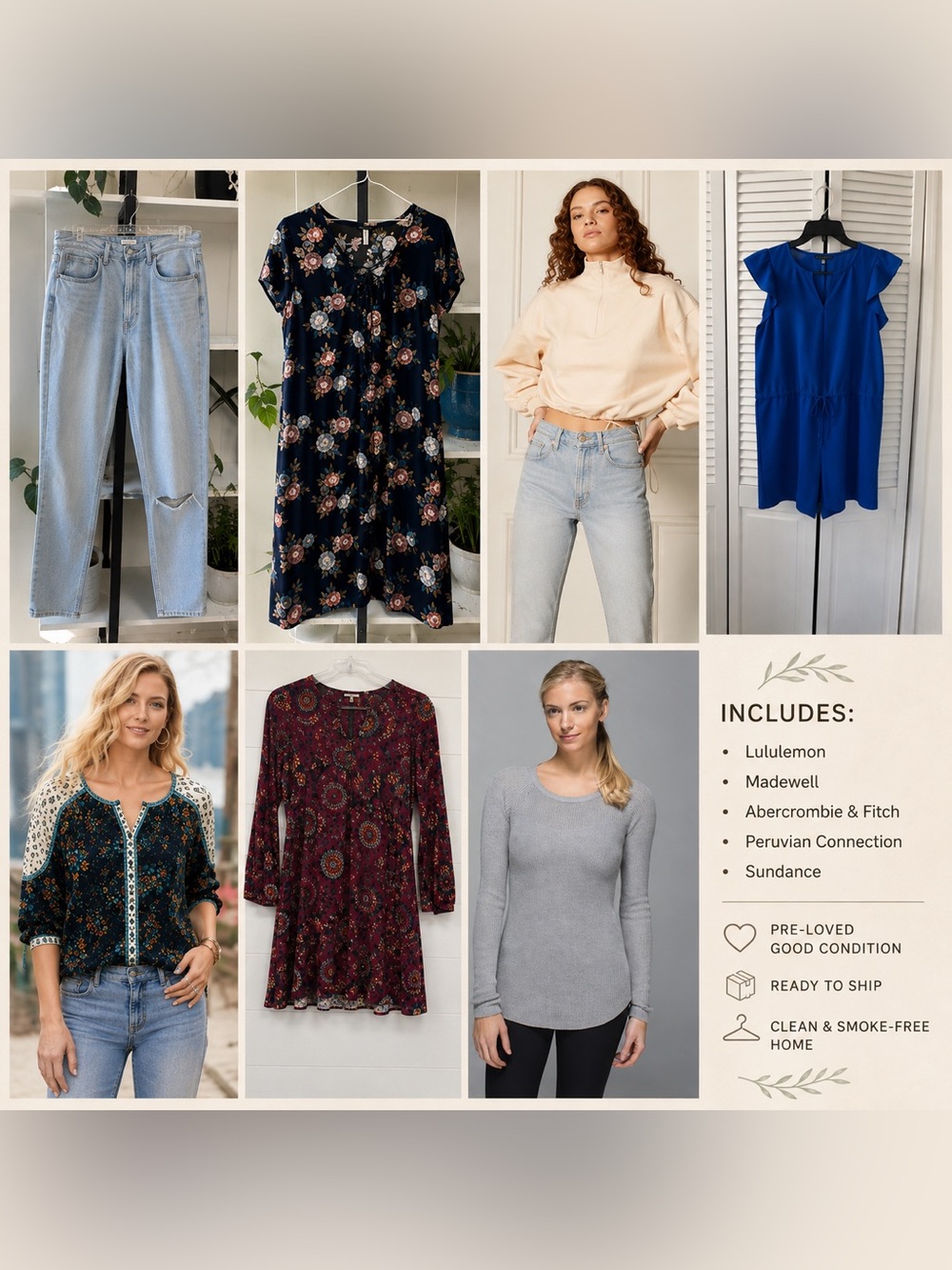 Lululemon Madewell Sundance Boyish Clothing Bundle Dress Jeans Size XS-Small